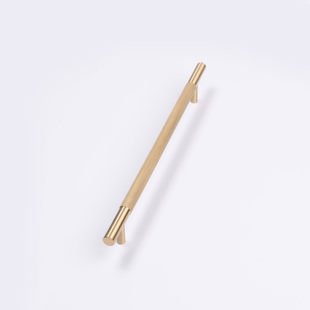 Brushed Brass Knurled Drawer Pull - Charmian - Manovella