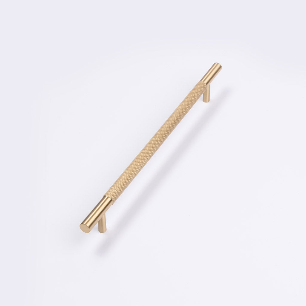 Brushed Brass Knurled Drawer Pull - Charmian - Manovella