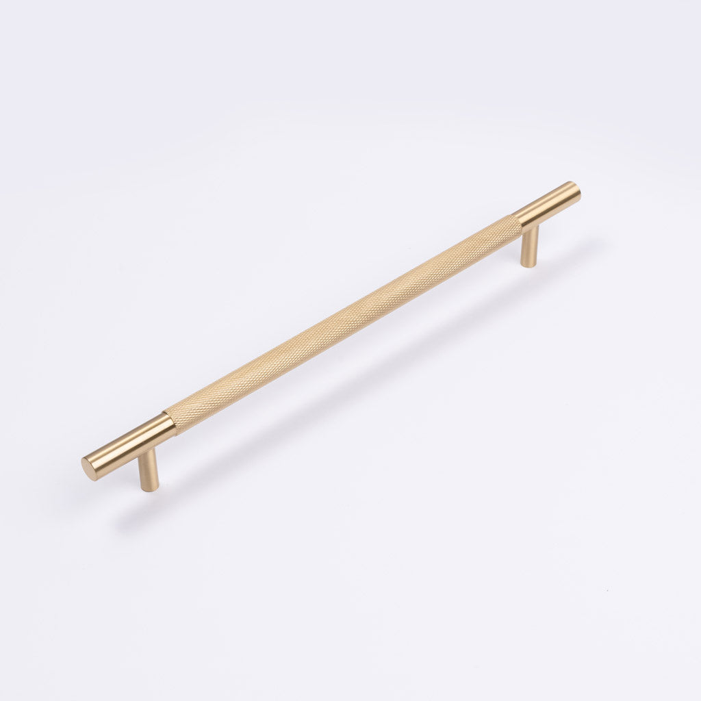 Brushed Brass Knurled Drawer Pull - Charmian - Manovella