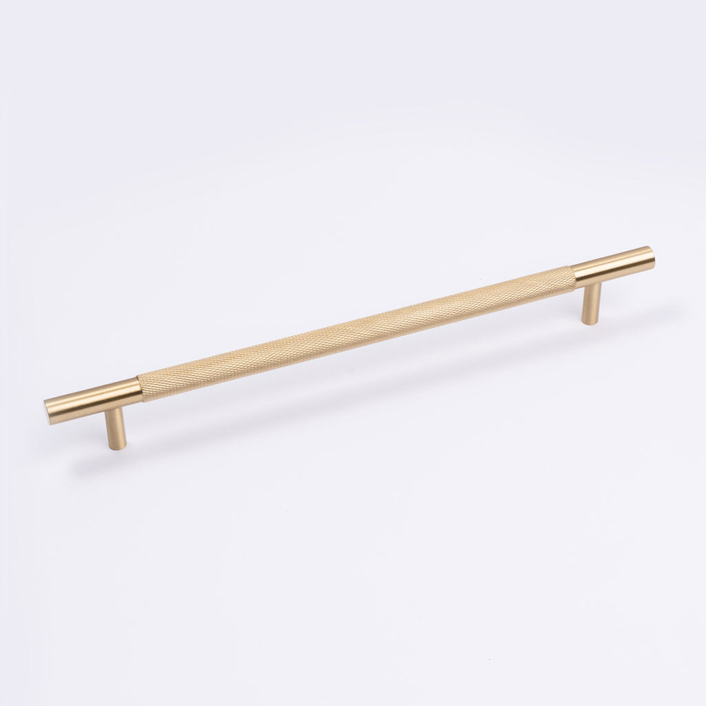 Brushed Brass Knurled Drawer Pull - Charmian - Manovella