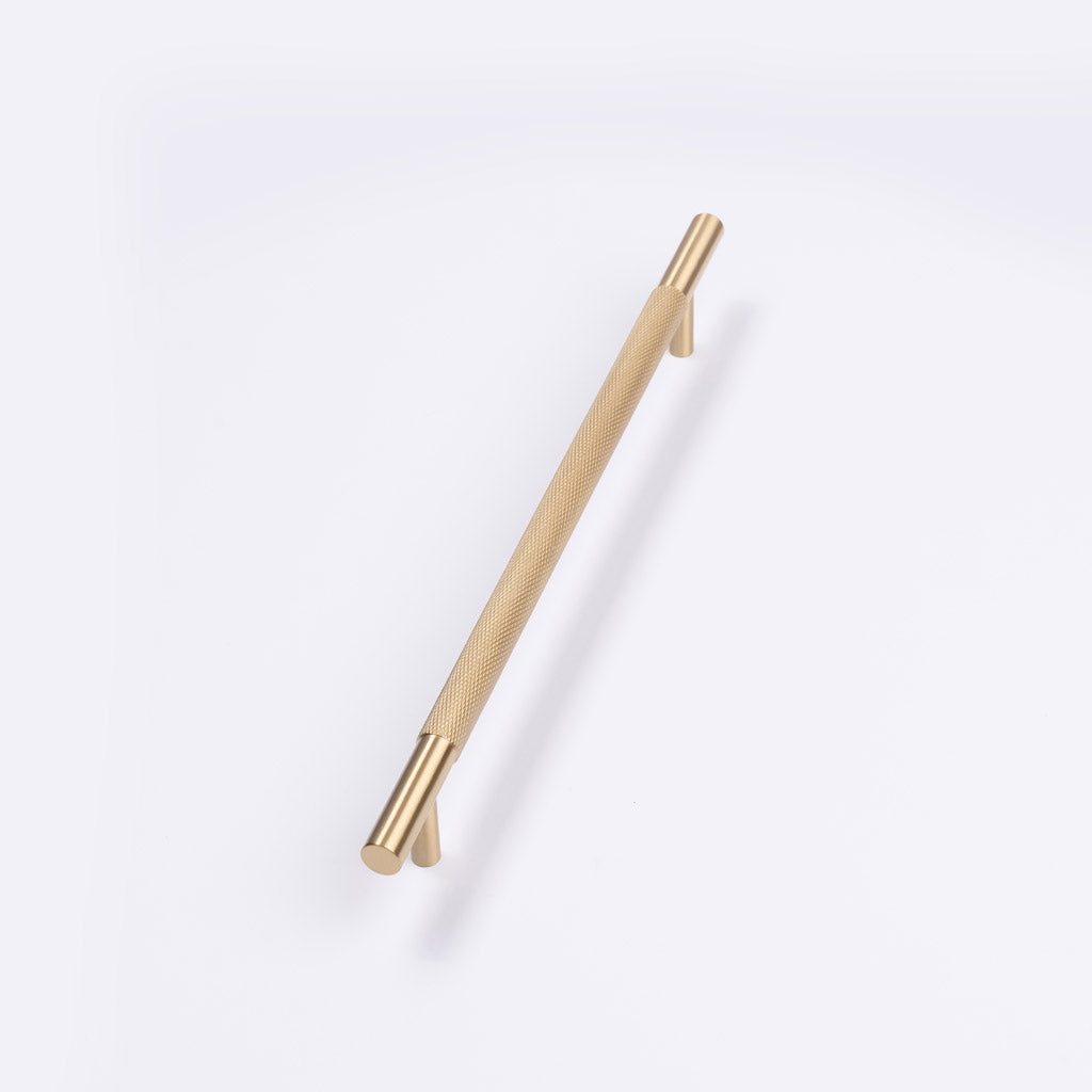 Brushed Brass Knurled Drawer Pull - Charmian - Manovella
