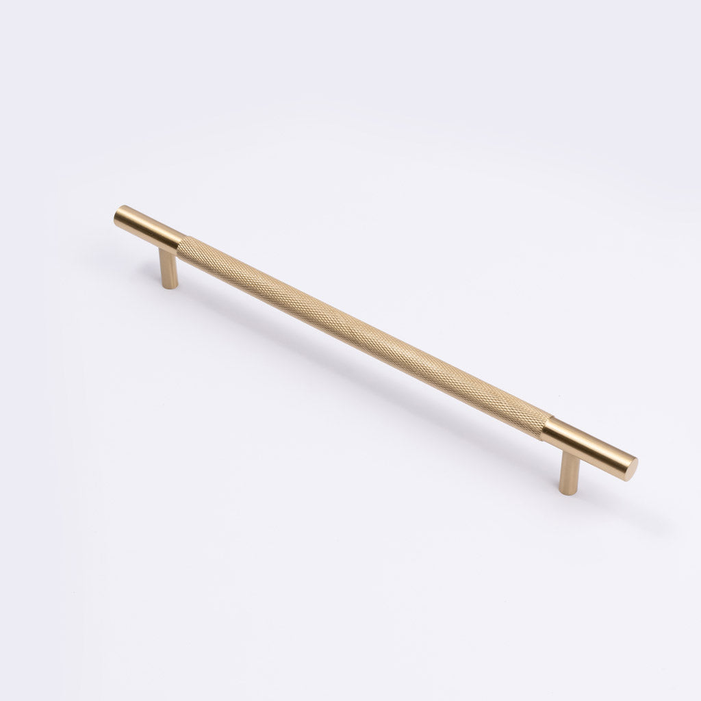 Brushed Brass Knurled Drawer Pull - Charmian - Manovella