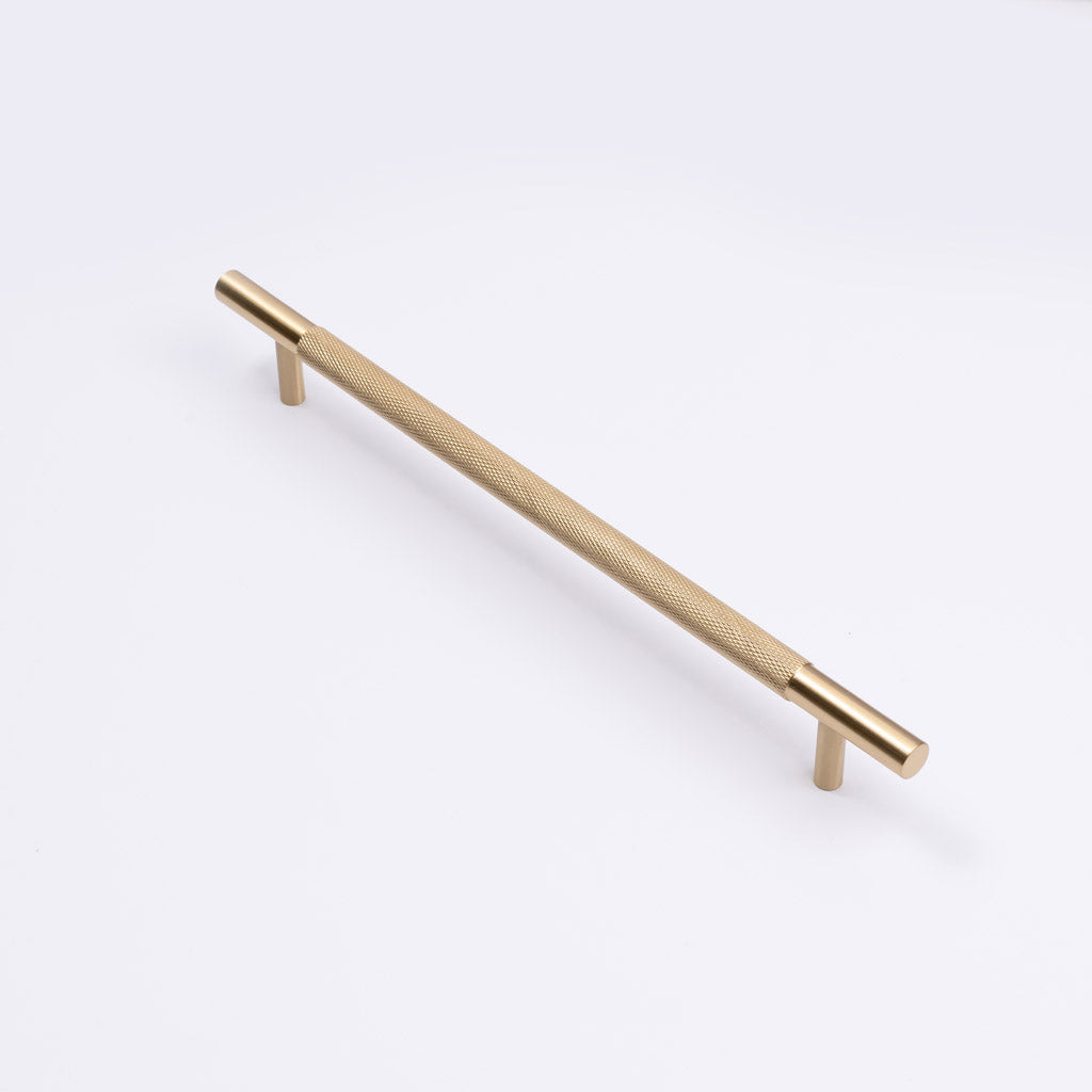 Brushed Brass Knurled Drawer Pull - Charmian - Manovella