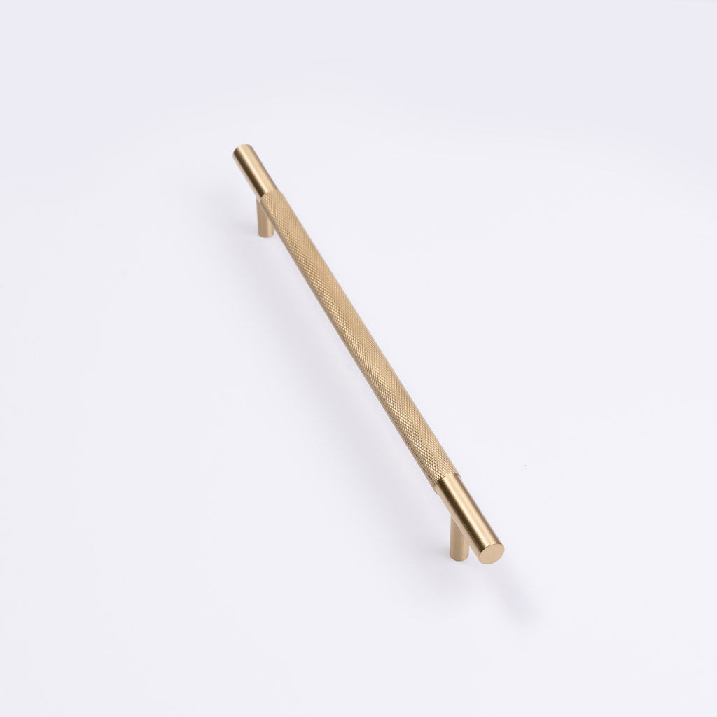 Brushed Brass Knurled Drawer Pull - Charmian - Manovella