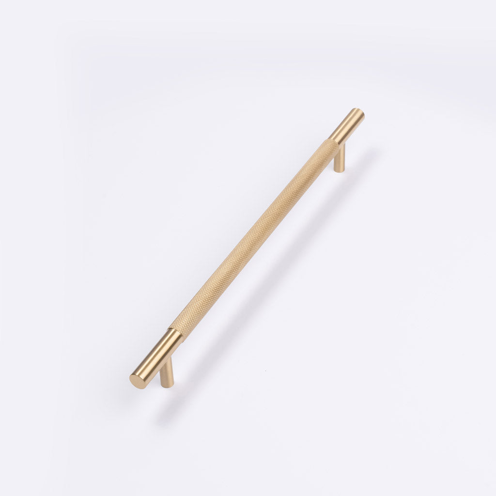 Brushed Brass Knurled Drawer Pull - Charmian - Manovella