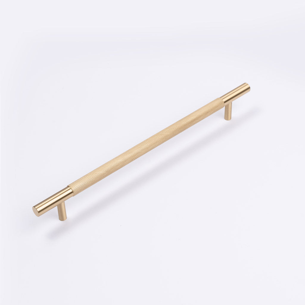 Brushed Brass Knurled Drawer Pull - Charmian - Manovella