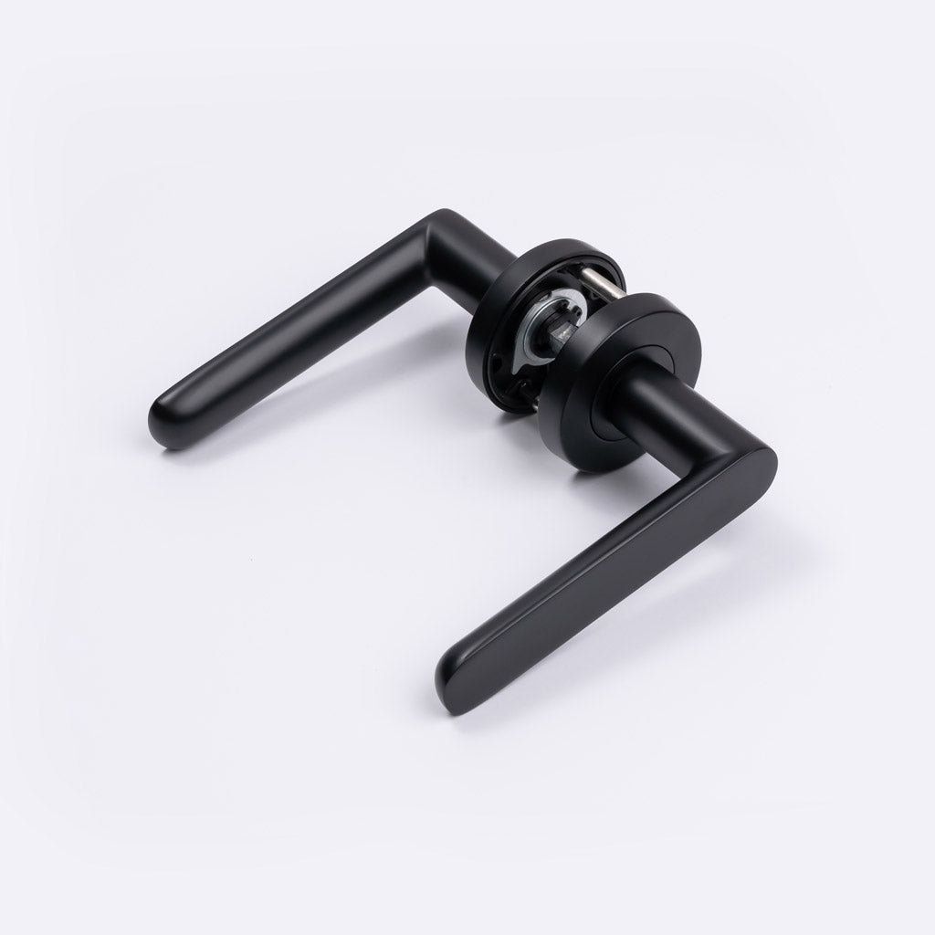 Matt Black Passage Door Handle - Fairhaven - Manovella