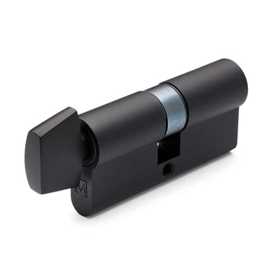 Matt Black High Security Turn Snib 5 Pin Euro Cylinder - Manovella