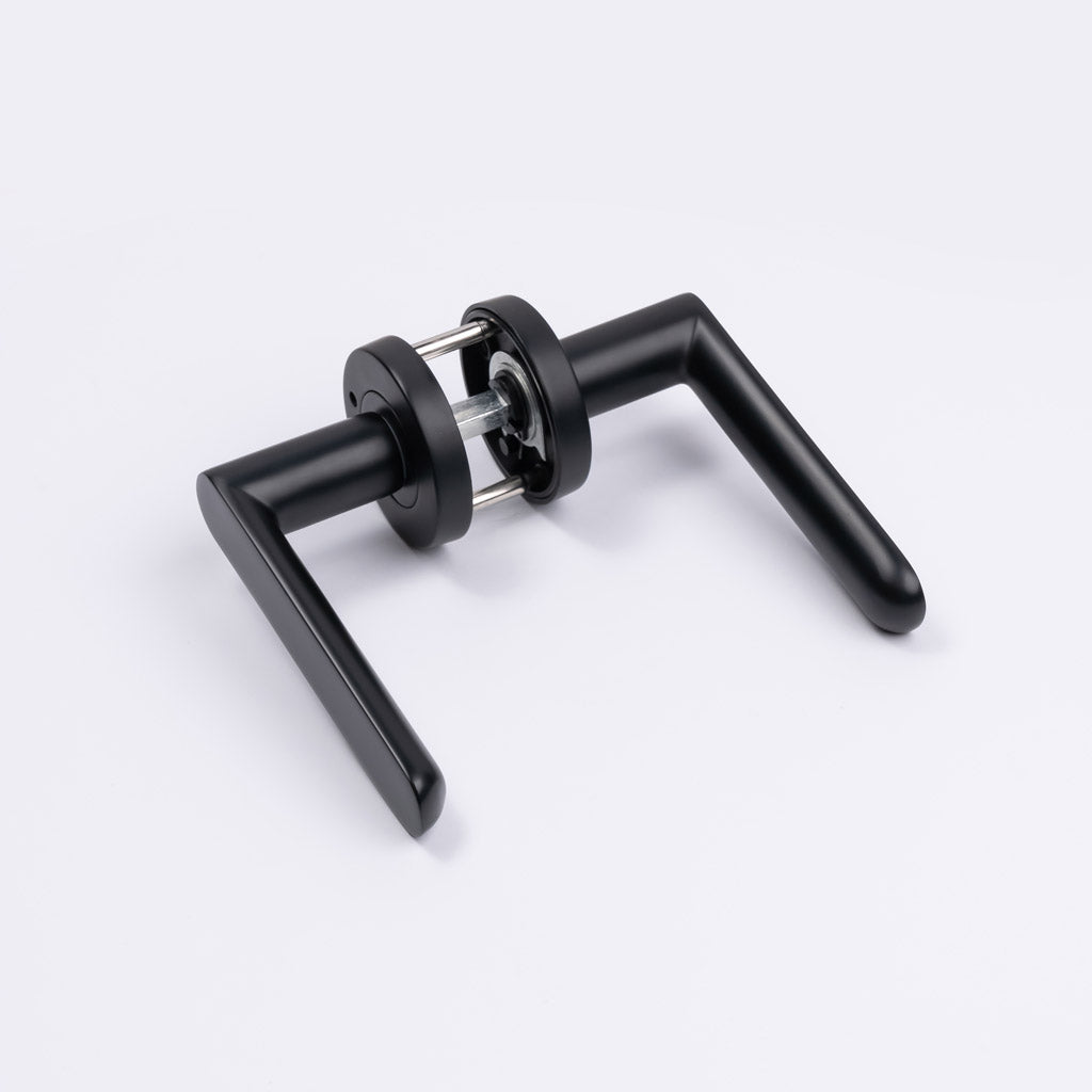 Matt Black Privacy Door Handle - Fairhaven - Manovella