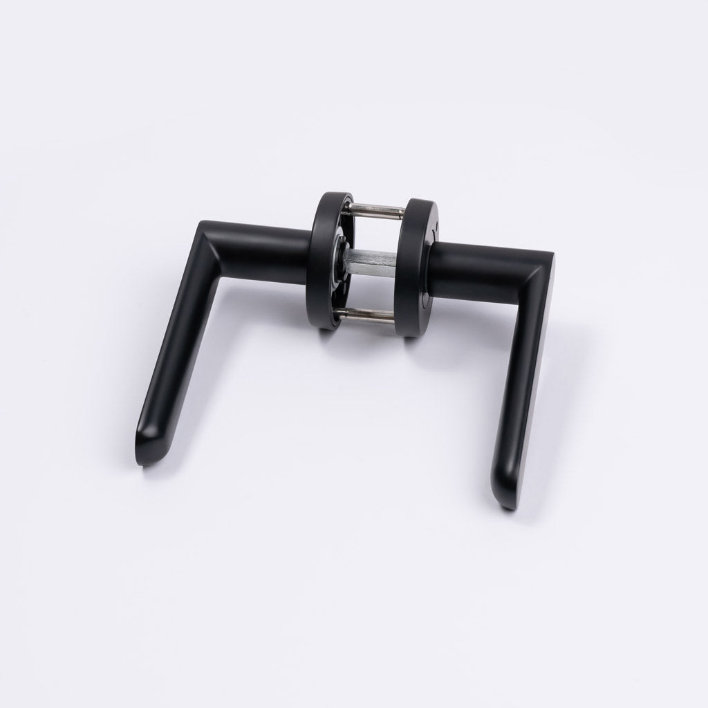 Matt Black Privacy Door Handle - Fairhaven - Manovella