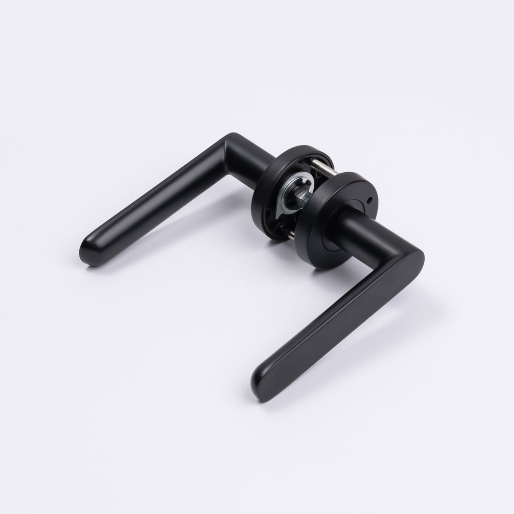 Matt Black Privacy Door Handle - Fairhaven - Manovella