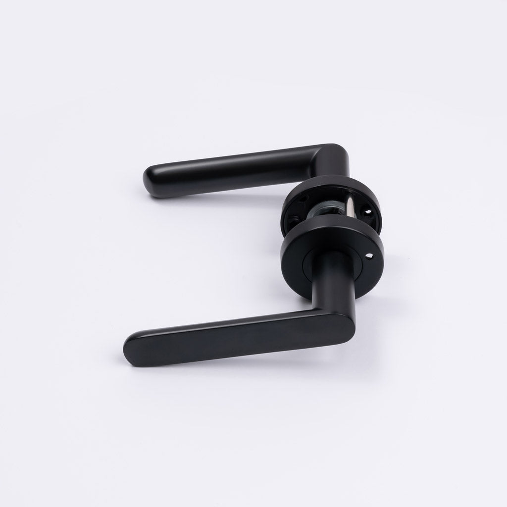 Matt Black Privacy Door Handle - Fairhaven - Manovella