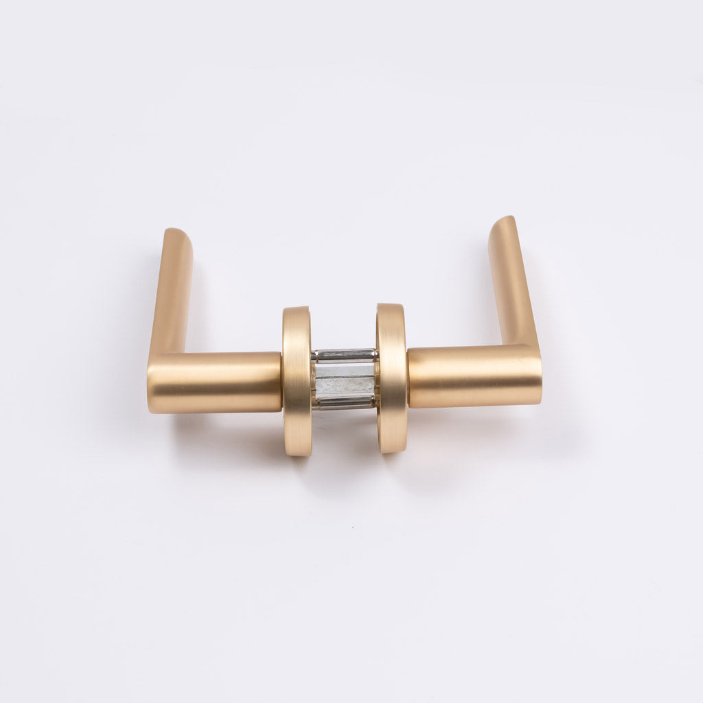 Satin Brass Privacy Door Handle - Fairhaven - Manovella