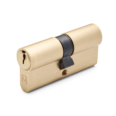 Satin Brass High Security Dual Function 5 Pin Euro Cylinder - Manovella
