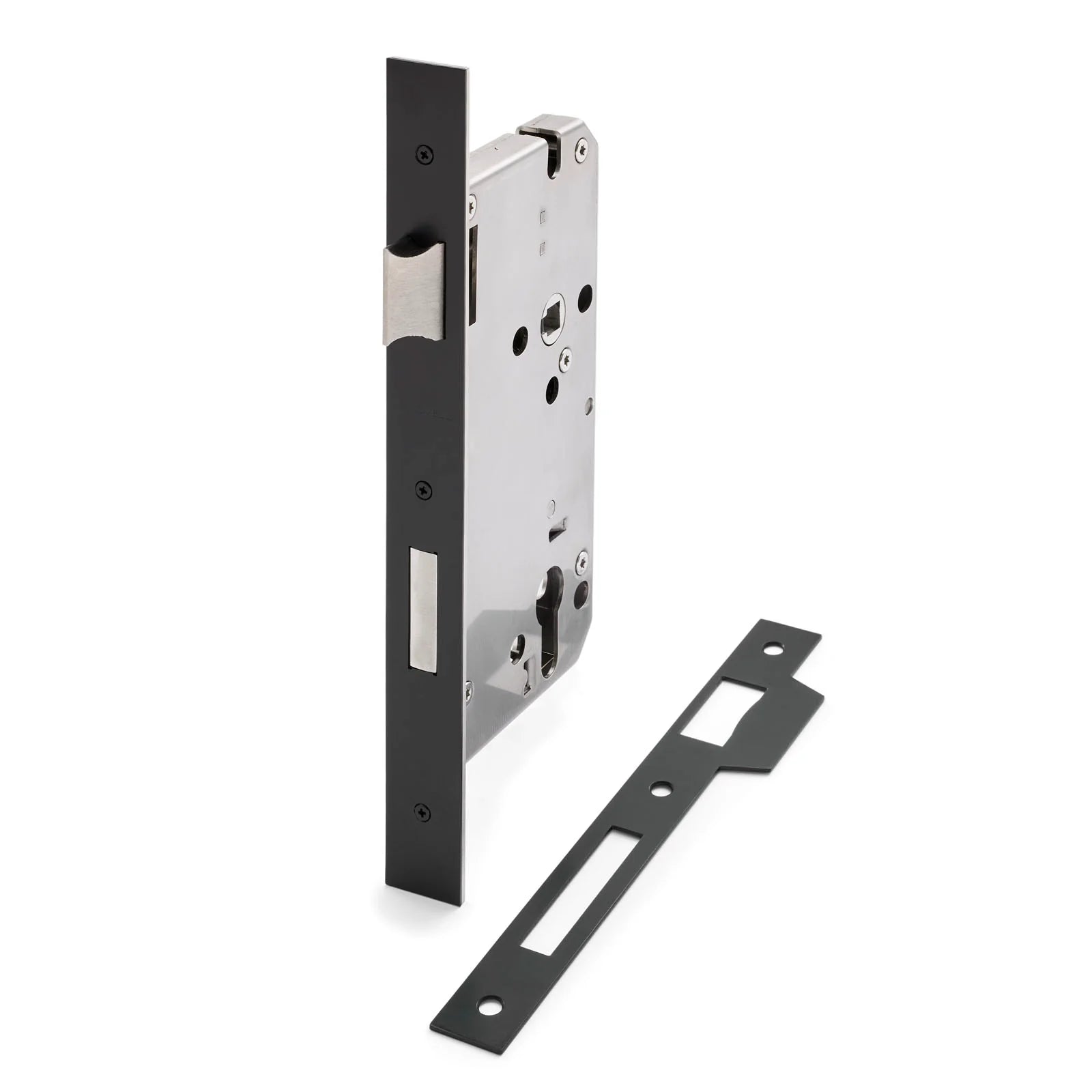 Matt Black Euro Mortice Lock 316SSS (85mm Pitch 60mm Backset) - Manovella