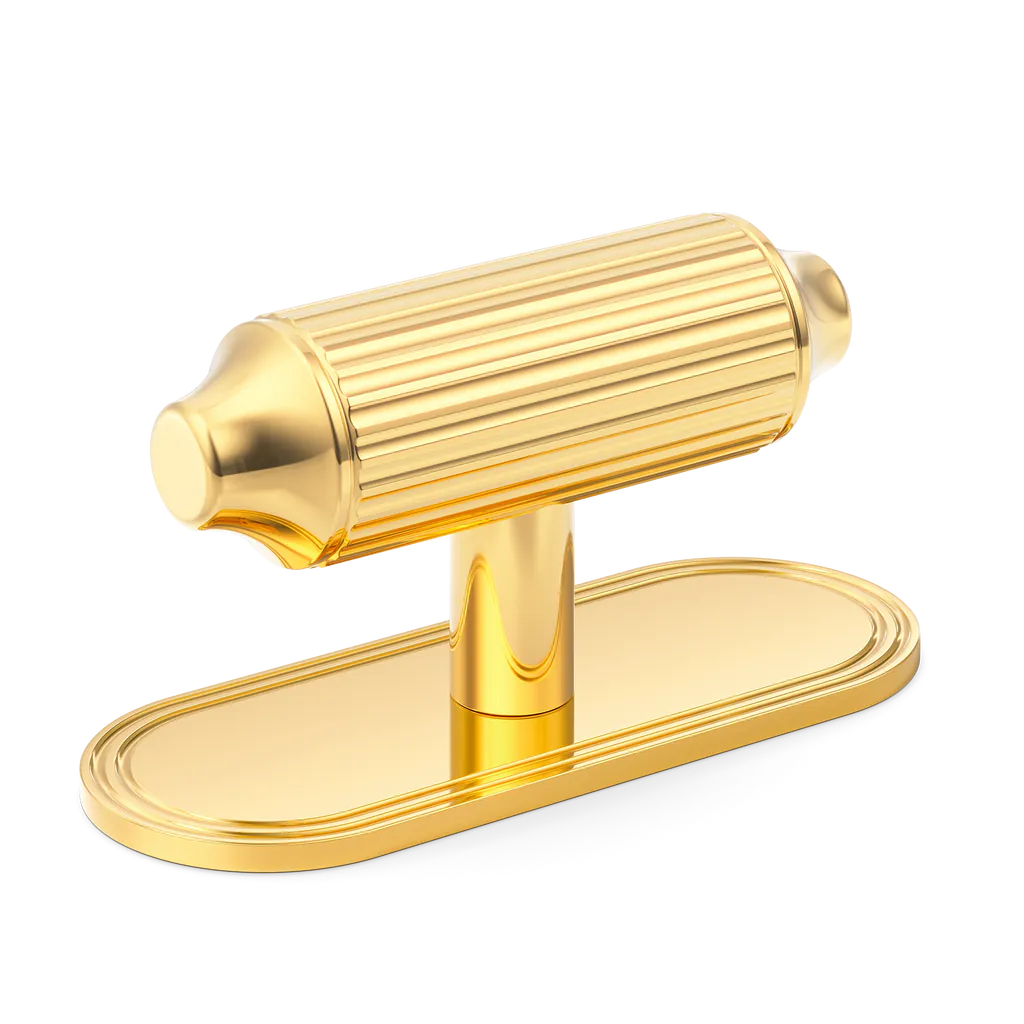 Barwick Ridged T-bar Handle with Backplate By Armac Martin