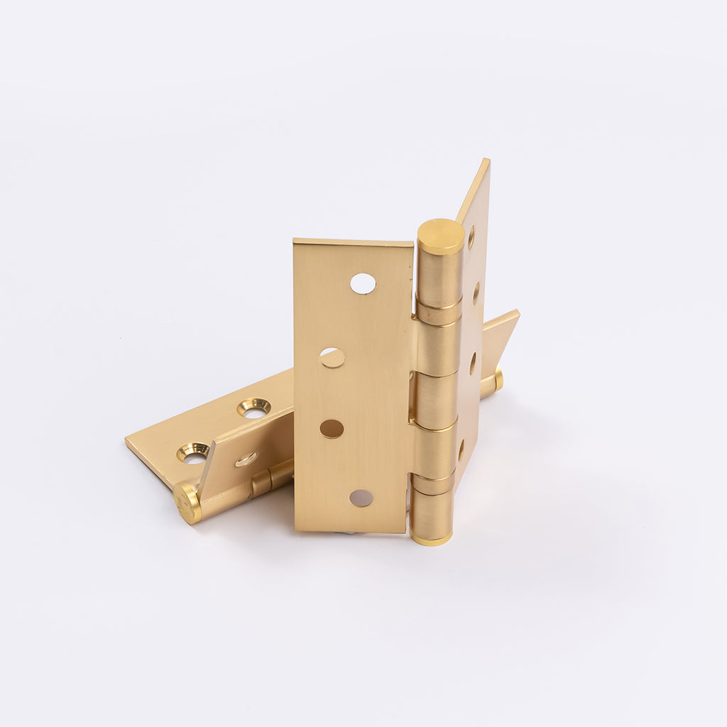 Satin Brass Ball Bearing Hinge (Pair) 100mm x 75mm - Manovella