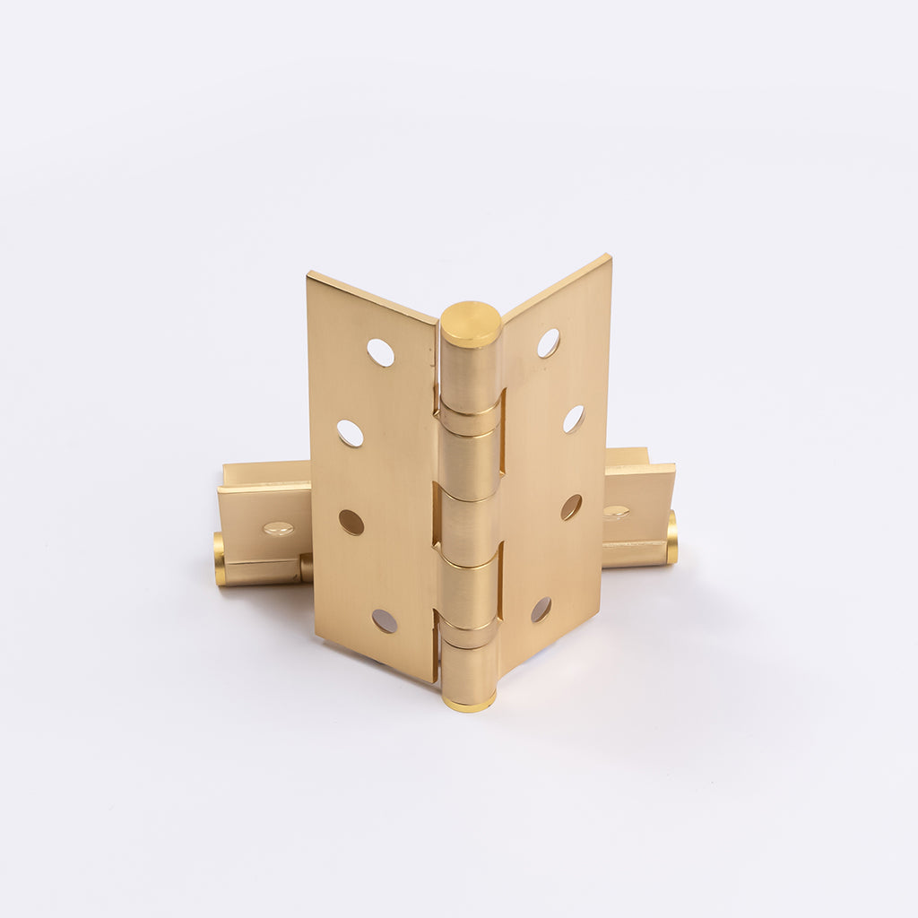 Satin Brass Ball Bearing Hinge (Pair) 100mm x 75mm - Manovella