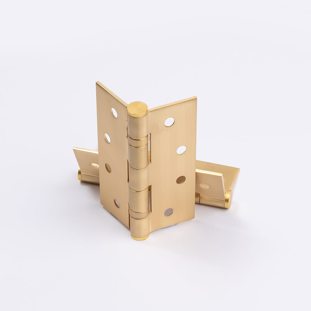 Satin Brass Ball Bearing Hinge (Pair) 100mm x 75mm - Manovella