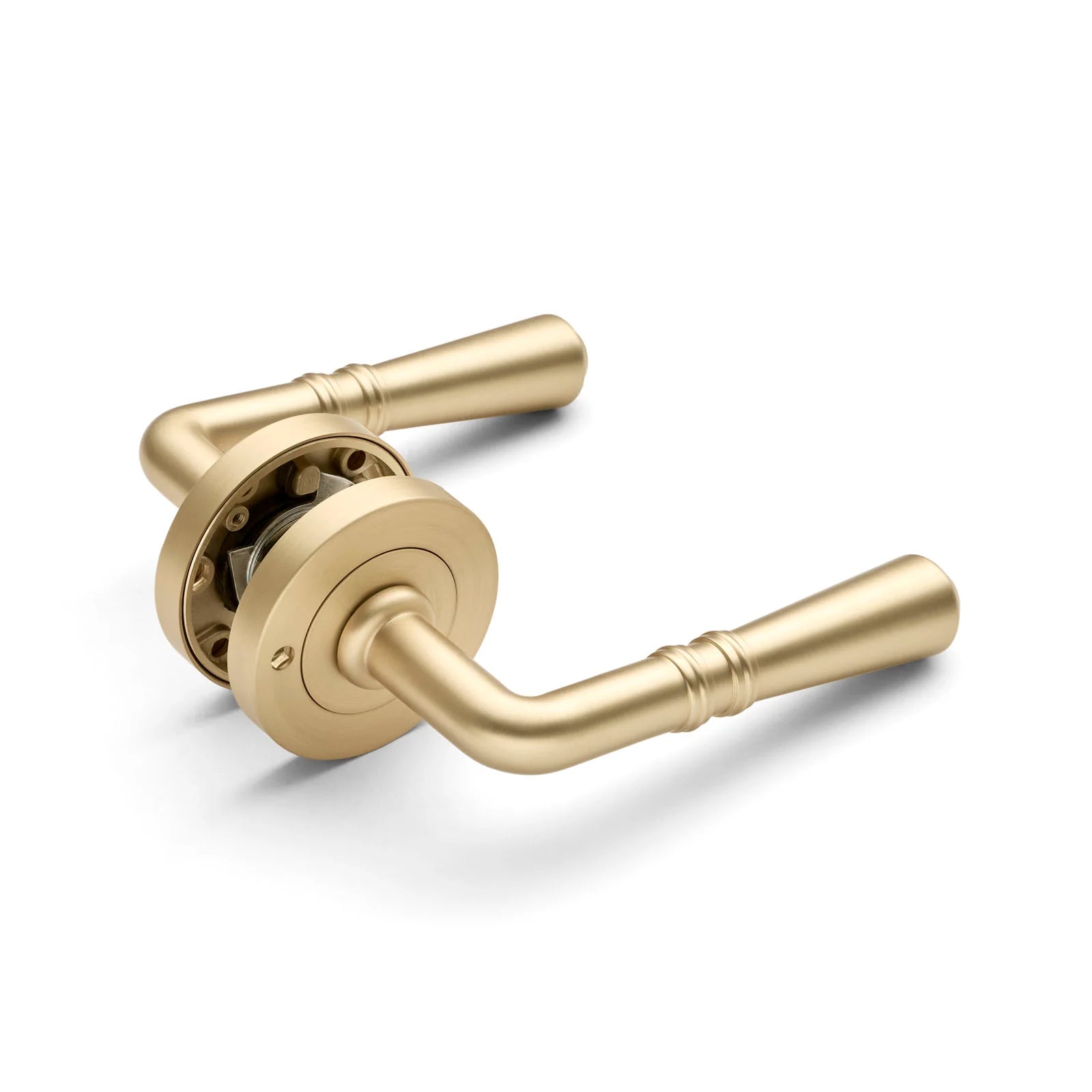 Satin Brass Privacy Door Handle - Lexton - Manovella