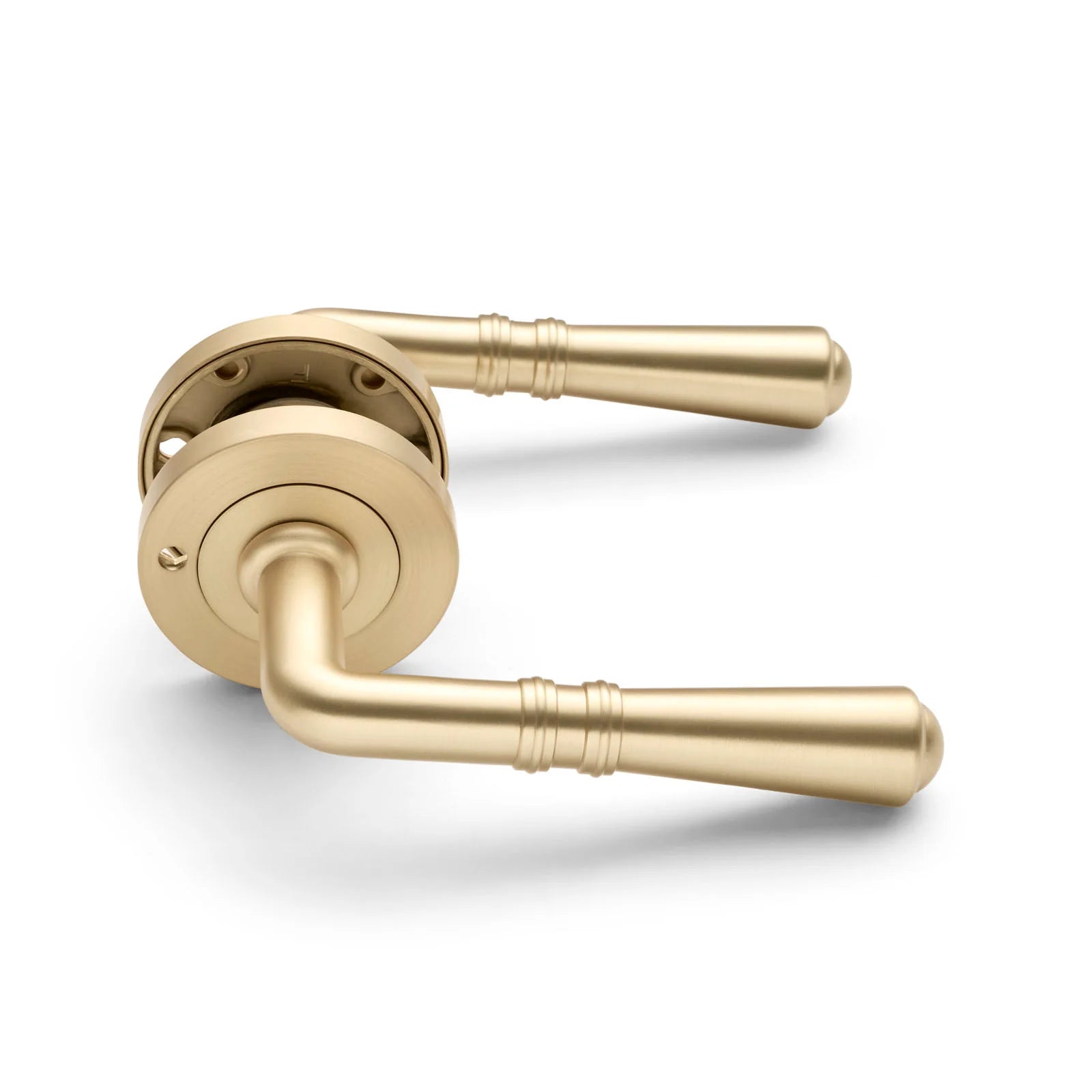 Satin Brass Privacy Door Handle - Lexton - Manovella