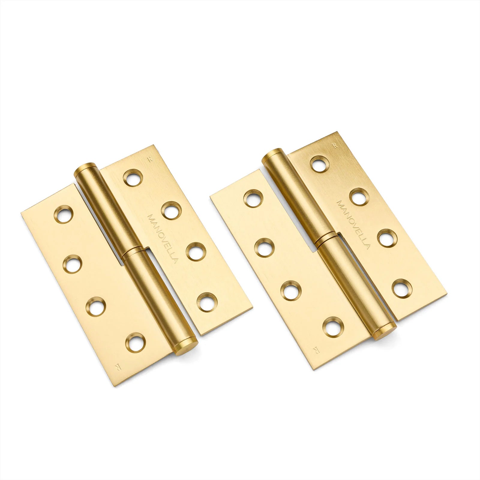 Satin Brass Lift Off Right Hand Hinge (Pair) 100mm x 75mm - Manovella