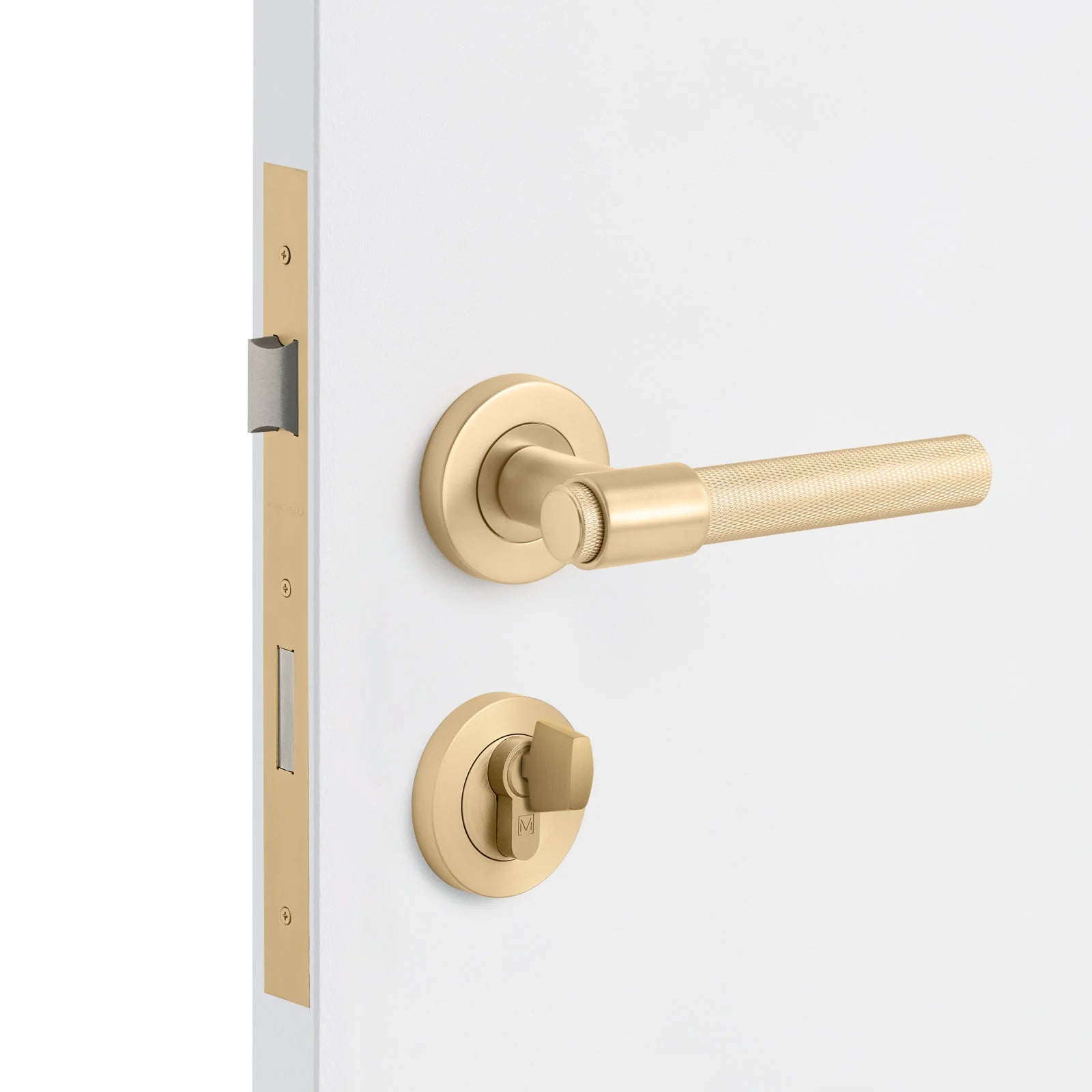 Satin Brass Entrance Door Kit Rosedale - Manovella