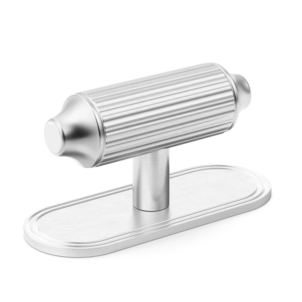 Barwick Ridged T-bar Handle with Backplate By Armac Martin