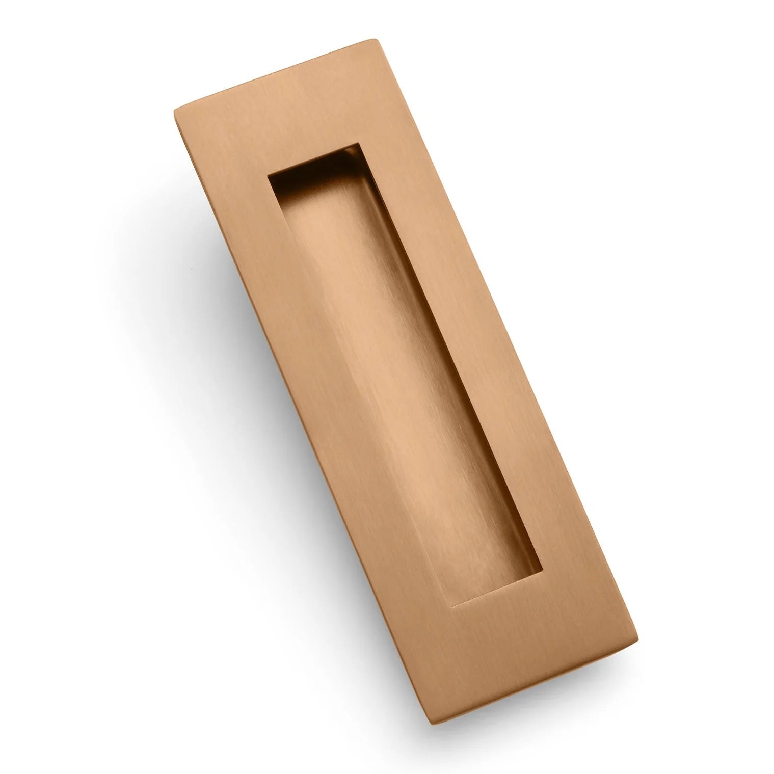 Brushed Copper Sliding Door Flush Pull 150mm x 50mm - Manovella