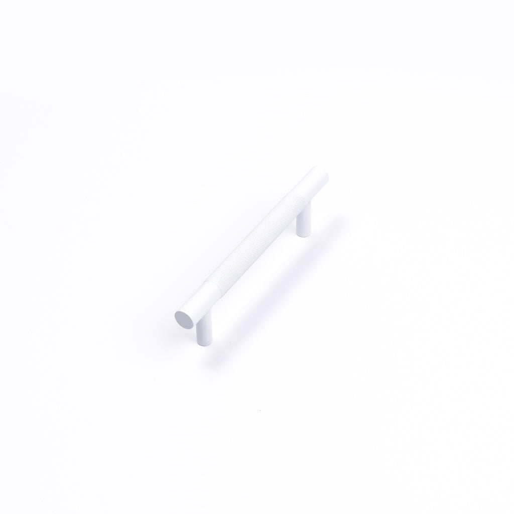White Knurled Drawer Pull - Charmian - Manovella