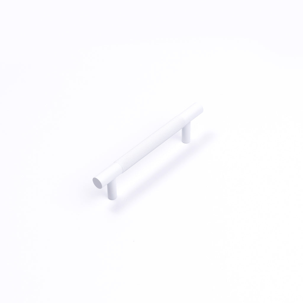 White Knurled Drawer Pull - Charmian - Manovella