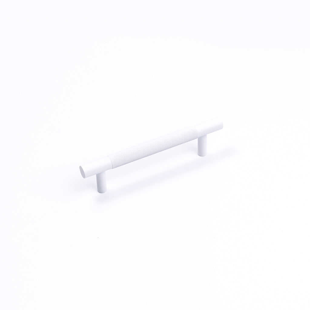 White Knurled Drawer Pull - Charmian - Manovella