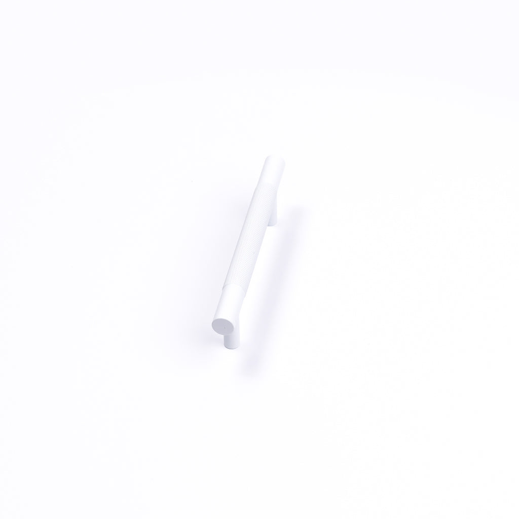 White Knurled Drawer Pull - Charmian - Manovella