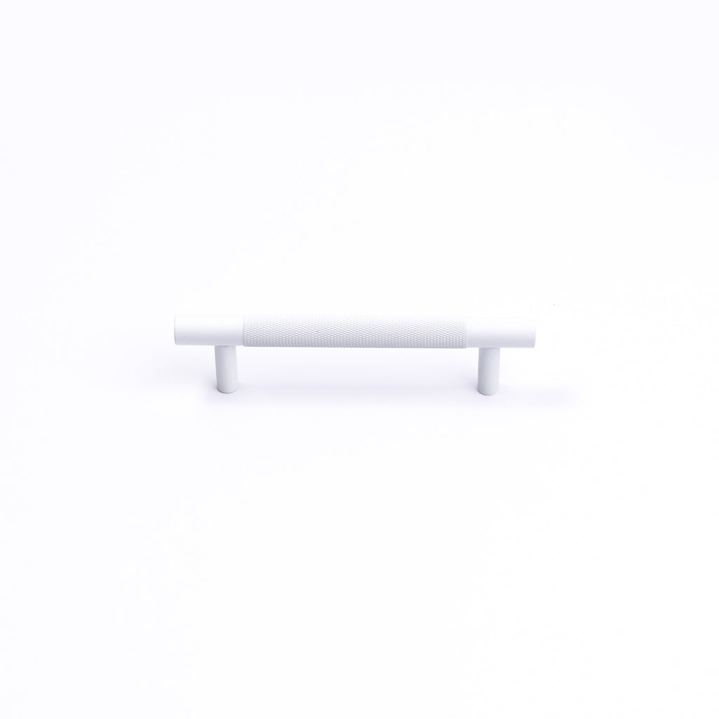 White Knurled Drawer Pull - Charmian - Manovella