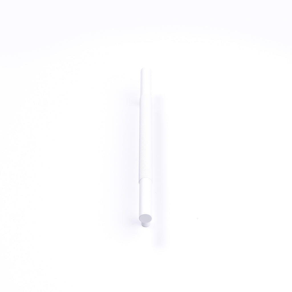 White Knurled Drawer Pull - Charmian - Manovella