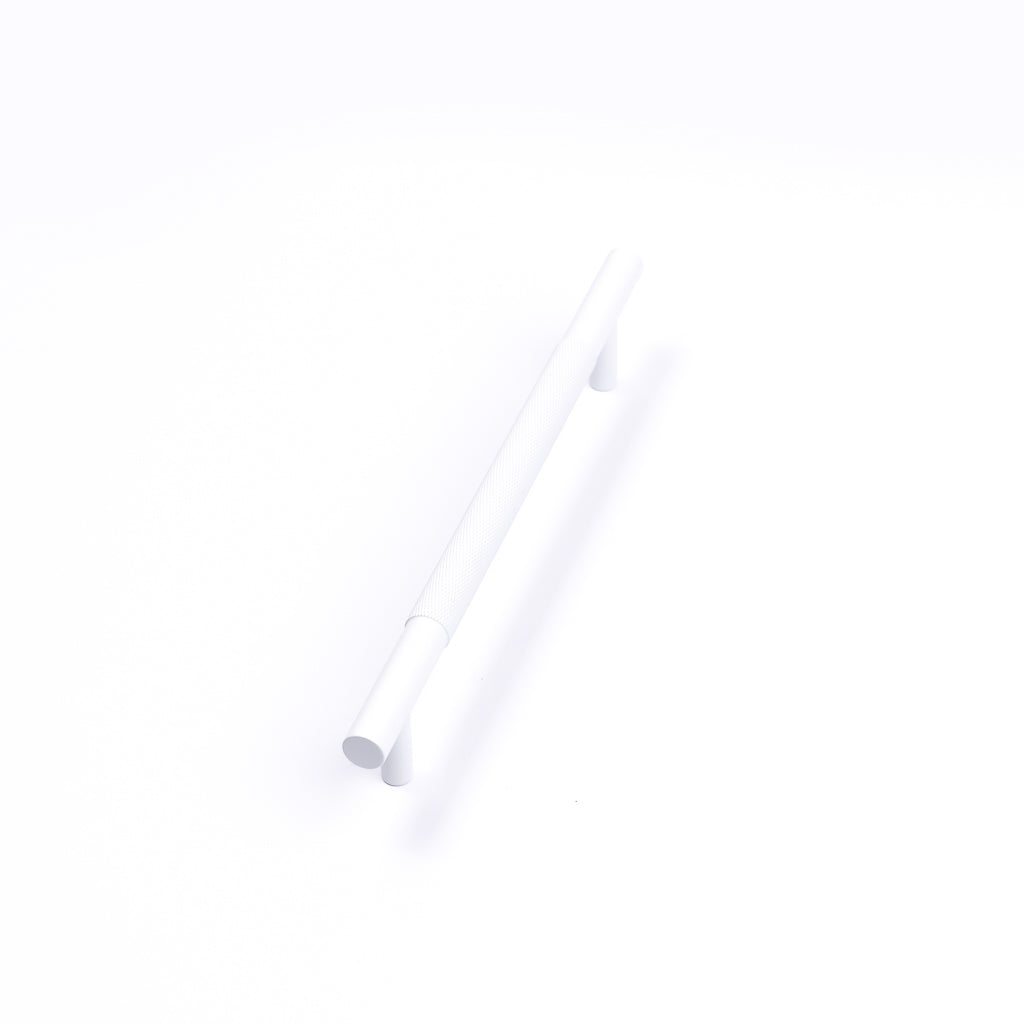 White Knurled Drawer Pull - Charmian - Manovella