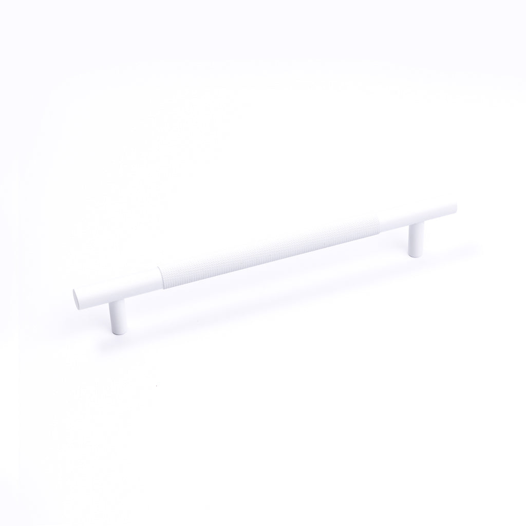 White Knurled Drawer Pull - Charmian - Manovella