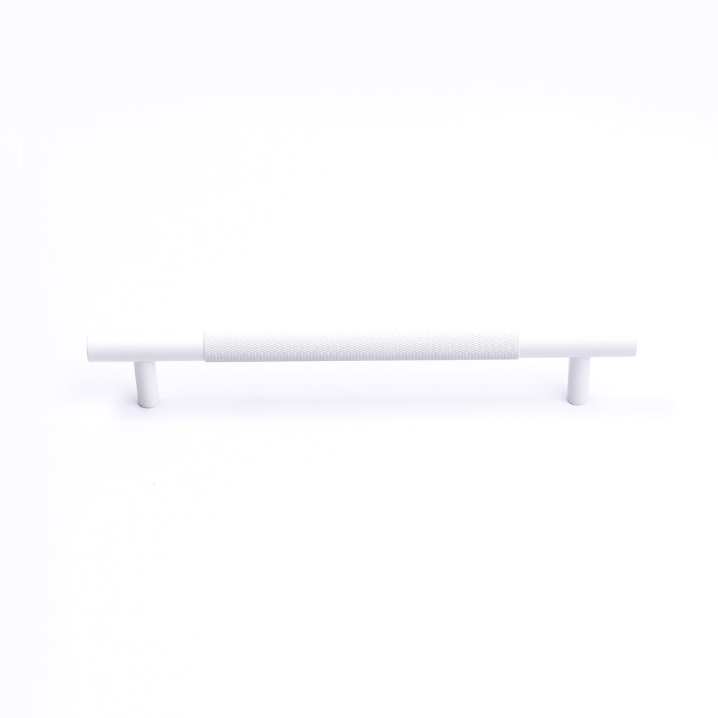 White Knurled Drawer Pull - Charmian - Manovella