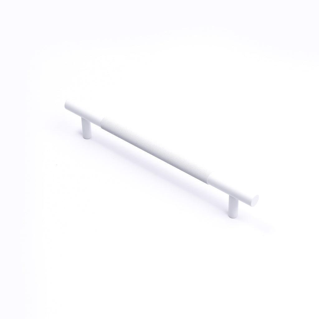 White Knurled Drawer Pull - Charmian - Manovella