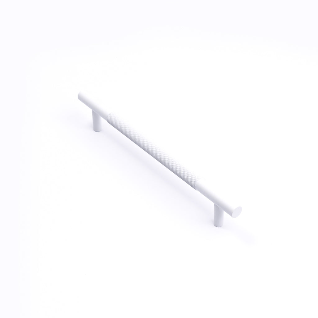 White Knurled Drawer Pull - Charmian - Manovella