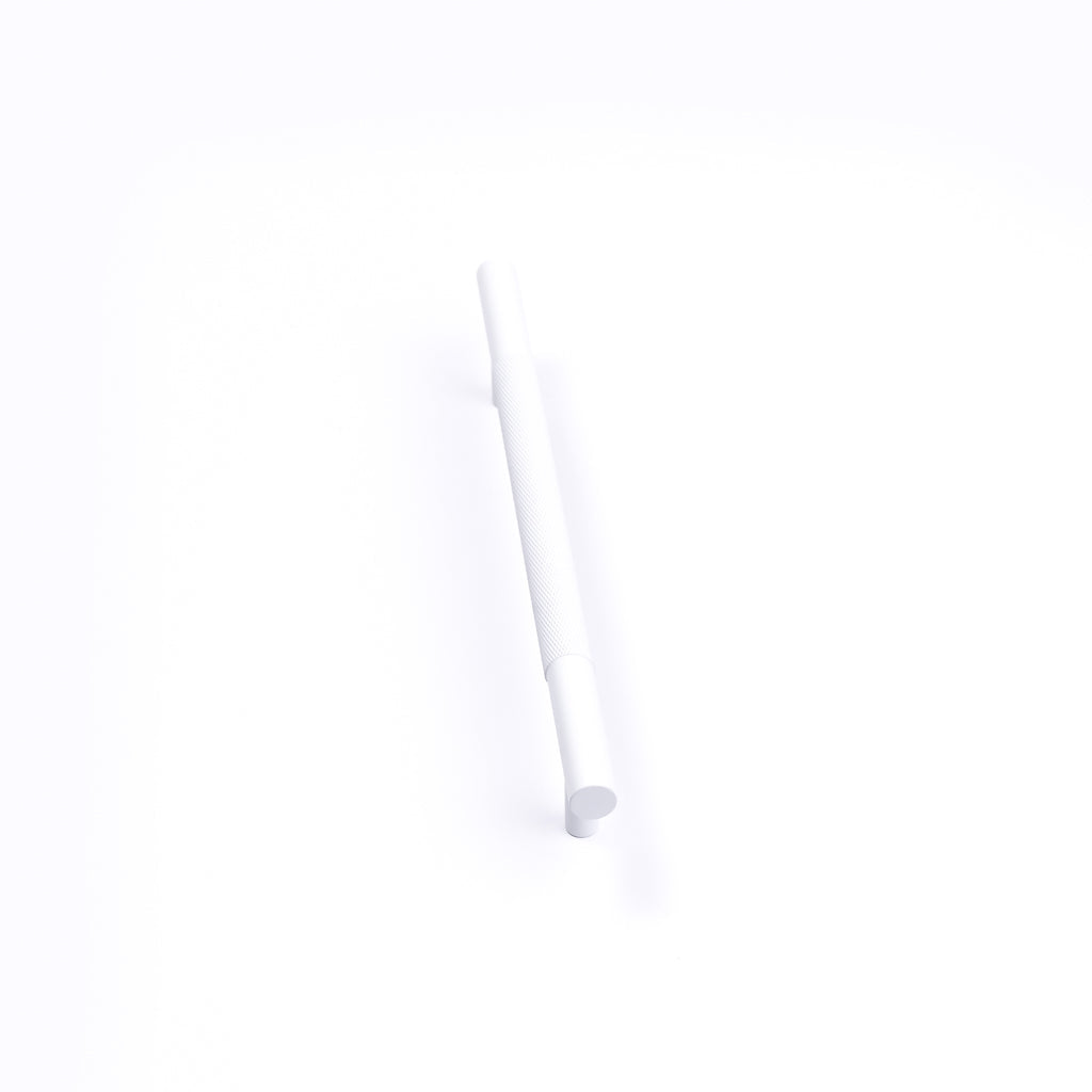 White Knurled Drawer Pull - Charmian - Manovella