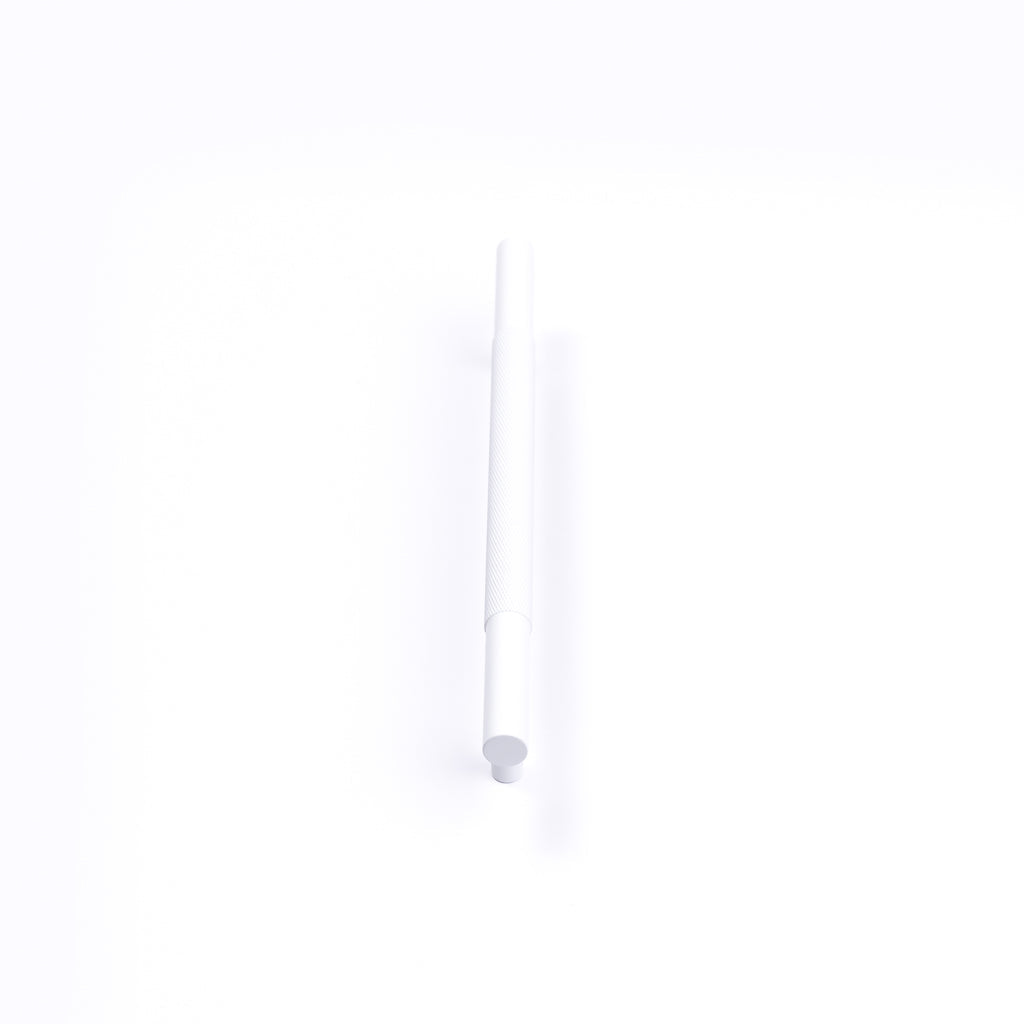 White Knurled Drawer Pull - Charmian - Manovella
