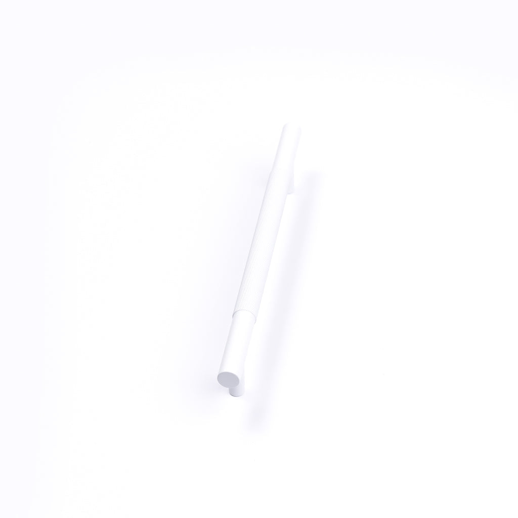 White Knurled Drawer Pull - Charmian - Manovella
