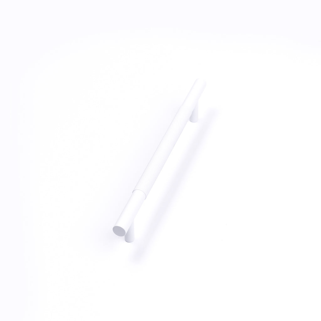 White Knurled Drawer Pull - Charmian - Manovella