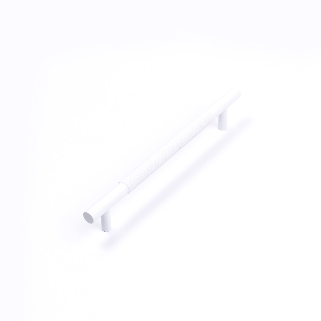 White Knurled Drawer Pull - Charmian - Manovella