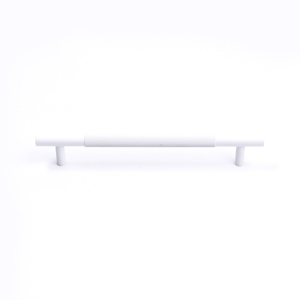 White Knurled Drawer Pull - Charmian - Manovella