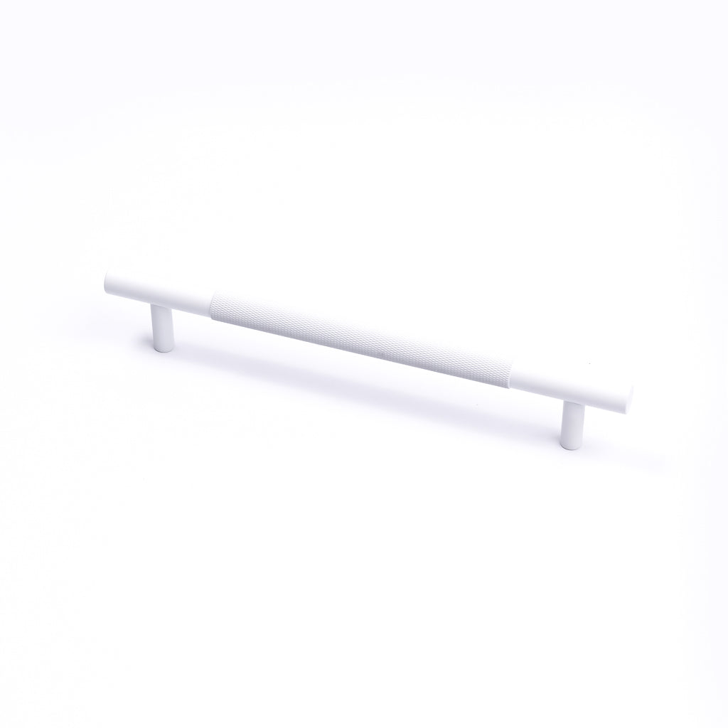 White Knurled Drawer Pull - Charmian - Manovella