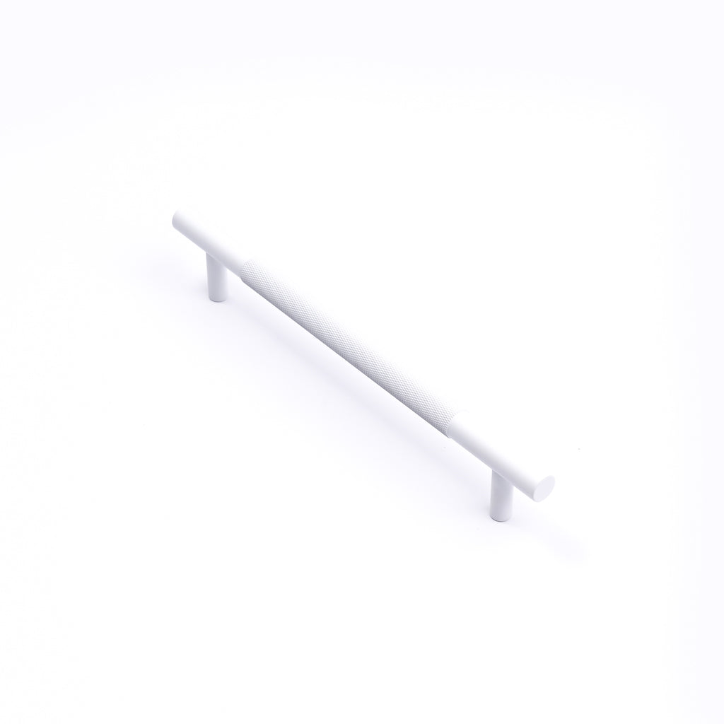 White Knurled Drawer Pull - Charmian - Manovella