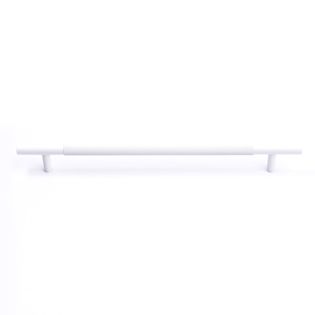 White Knurled Drawer Pull - Charmian - Manovella