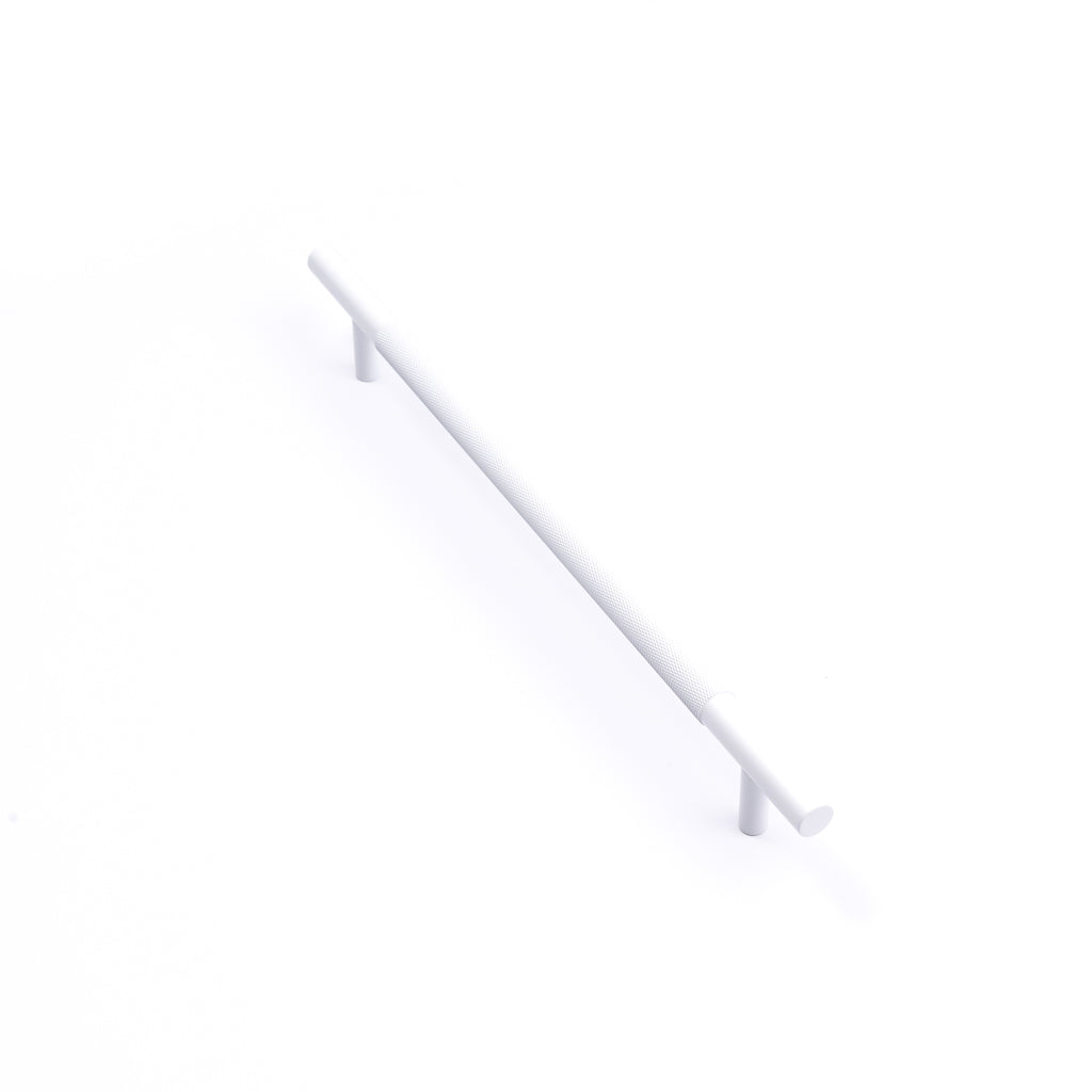 White Knurled Drawer Pull - Charmian - Manovella
